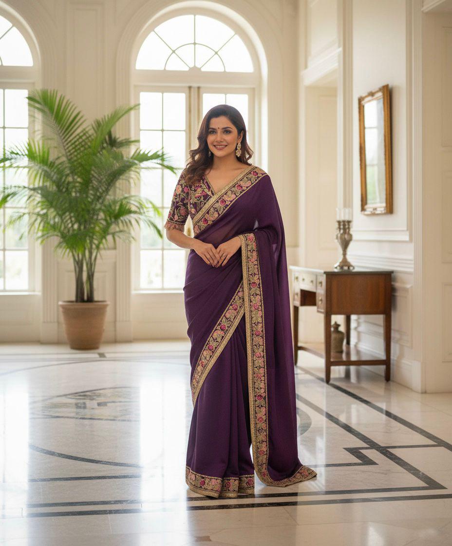 NCO 149 Rangoli Silk Heavy Embroidery Wedding Wear Saree