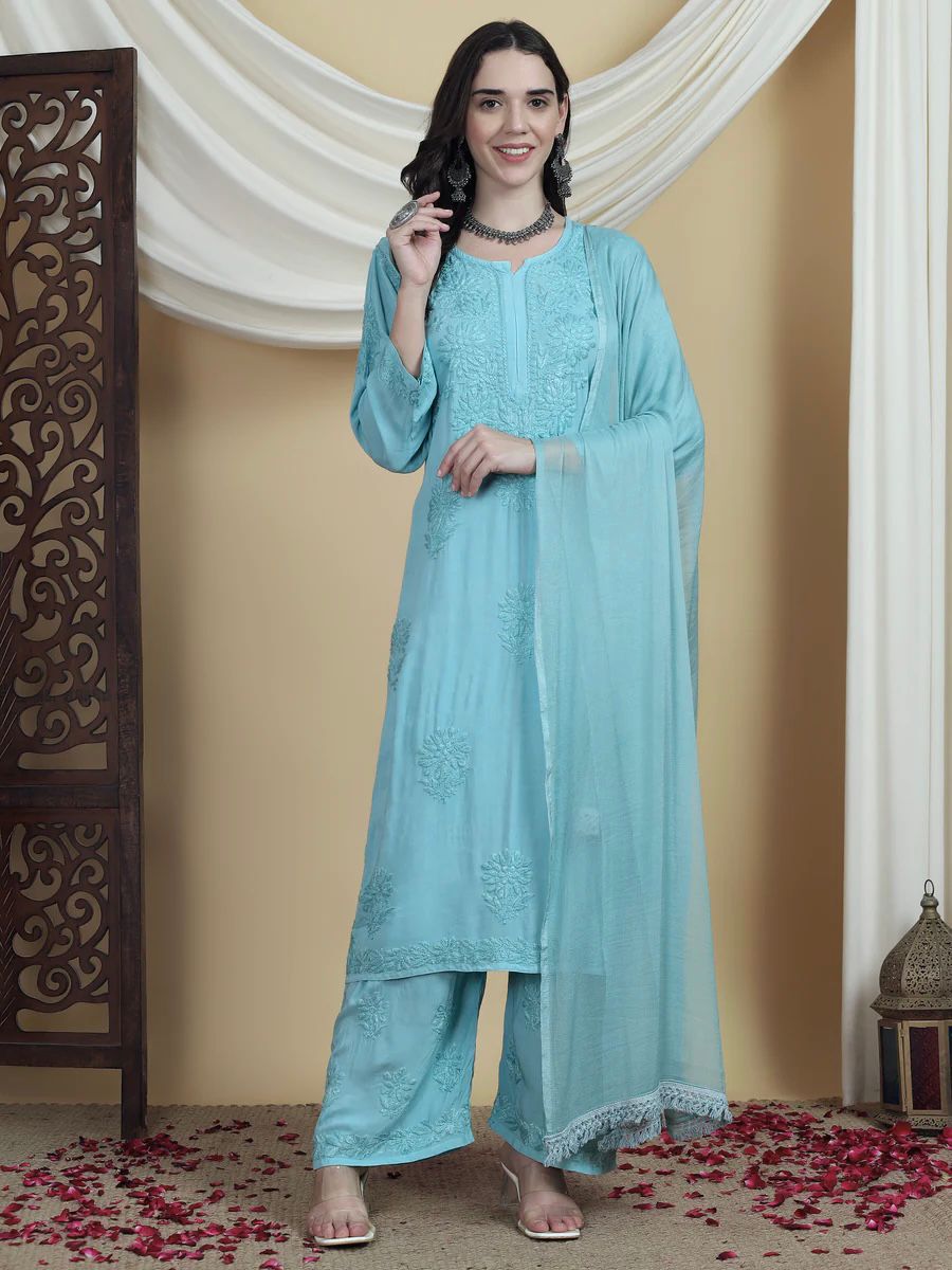 NCO 151 Fendy Sequins Embroidery Kurti Bottom With Dupatta