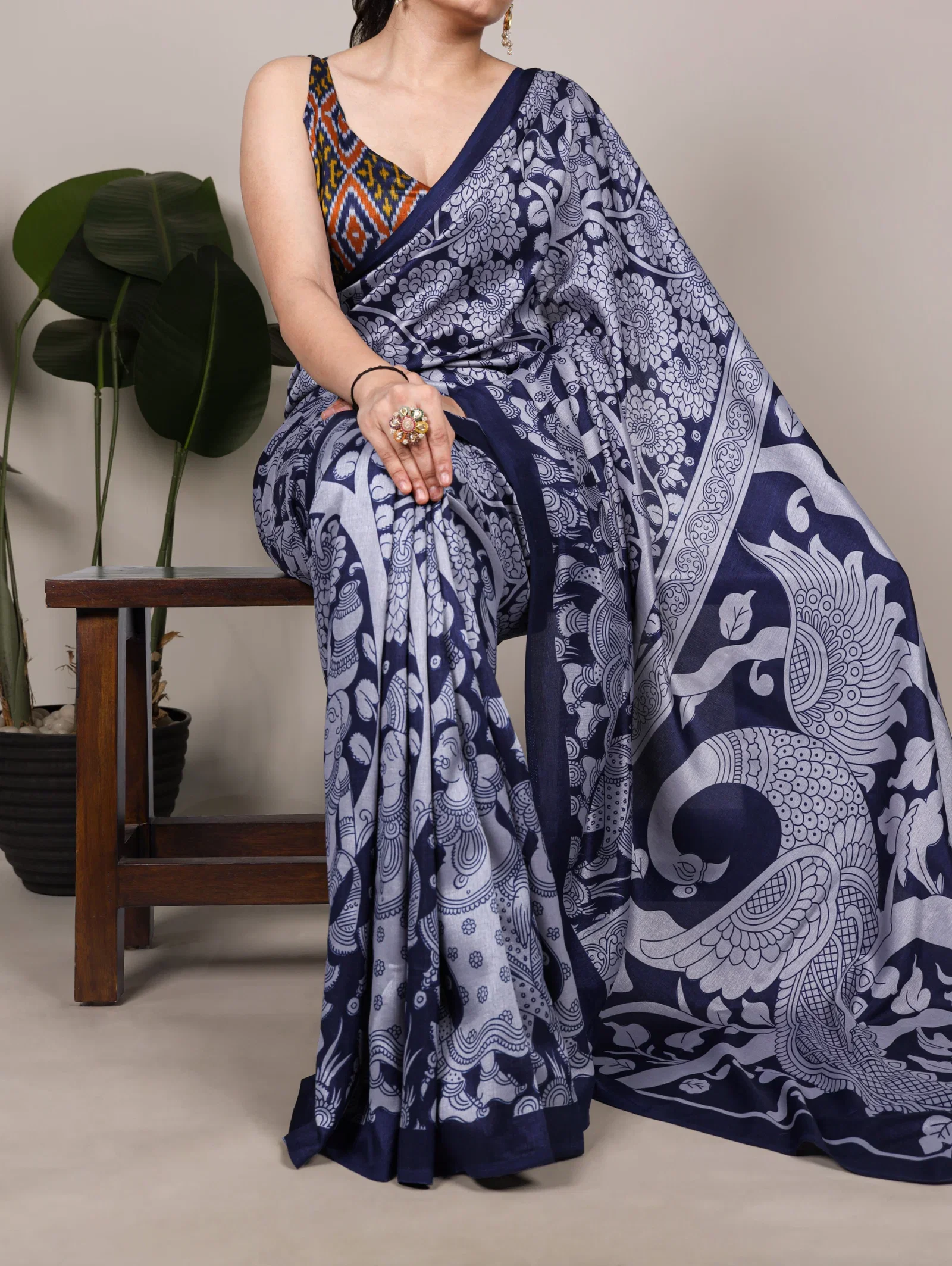 Lekha YF 7301 Tasar Silk Kalamkari Printed Saree Collection