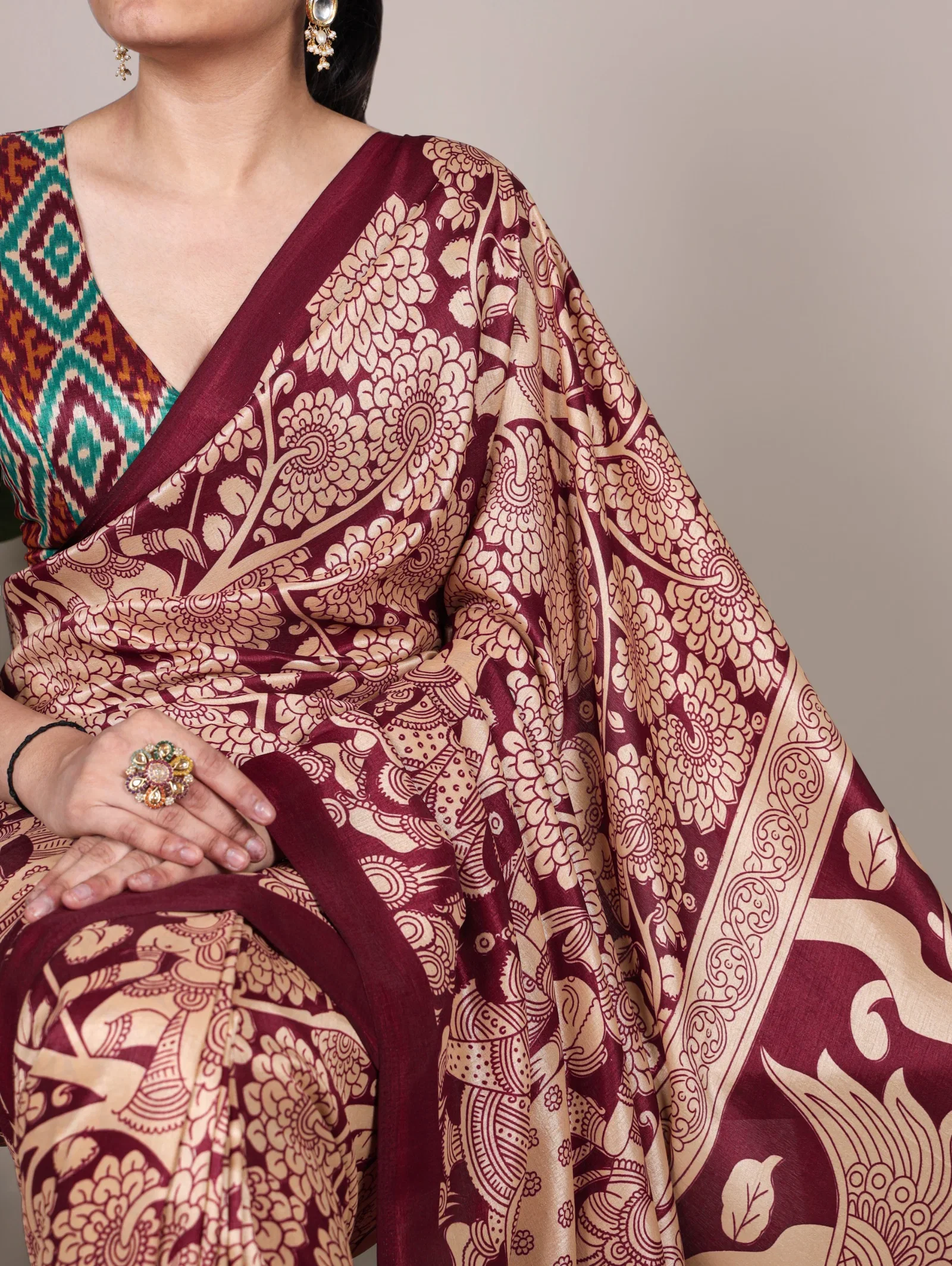 Lekha YF 7301 Tasar Silk Kalamkari Printed Saree Collection
