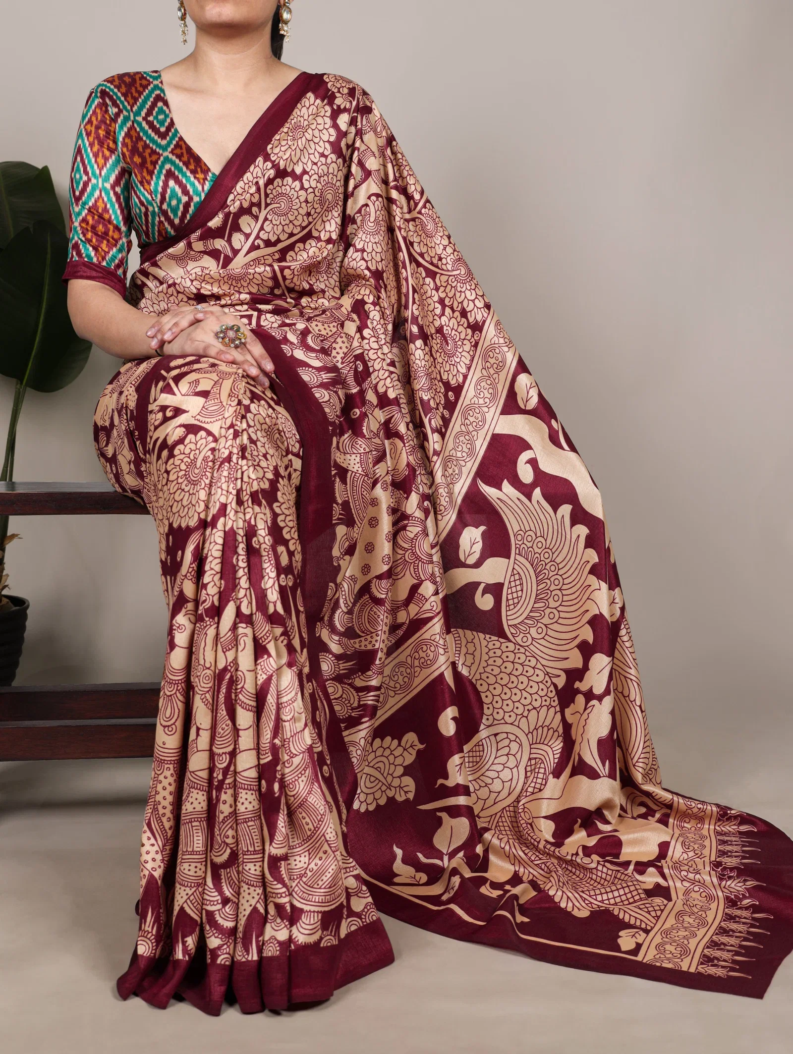 Lekha YF 7301 Tasar Silk Kalamkari Printed Saree Collection