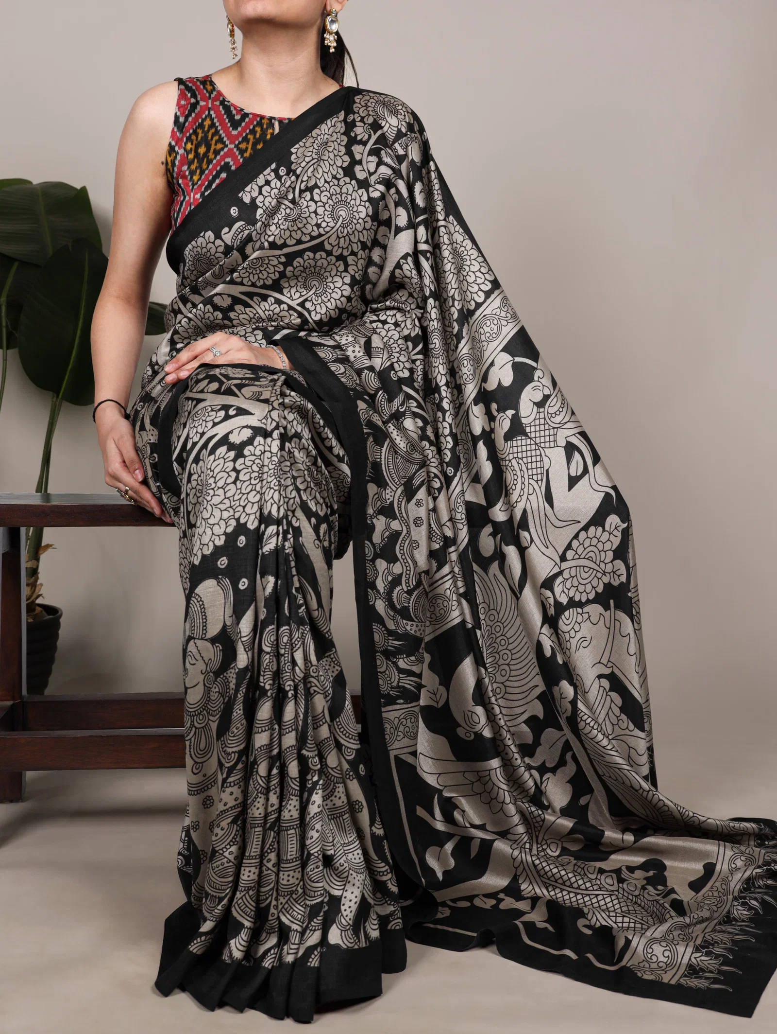 Lekha YF 7301 Tasar Silk Kalamkari Printed Saree Collection