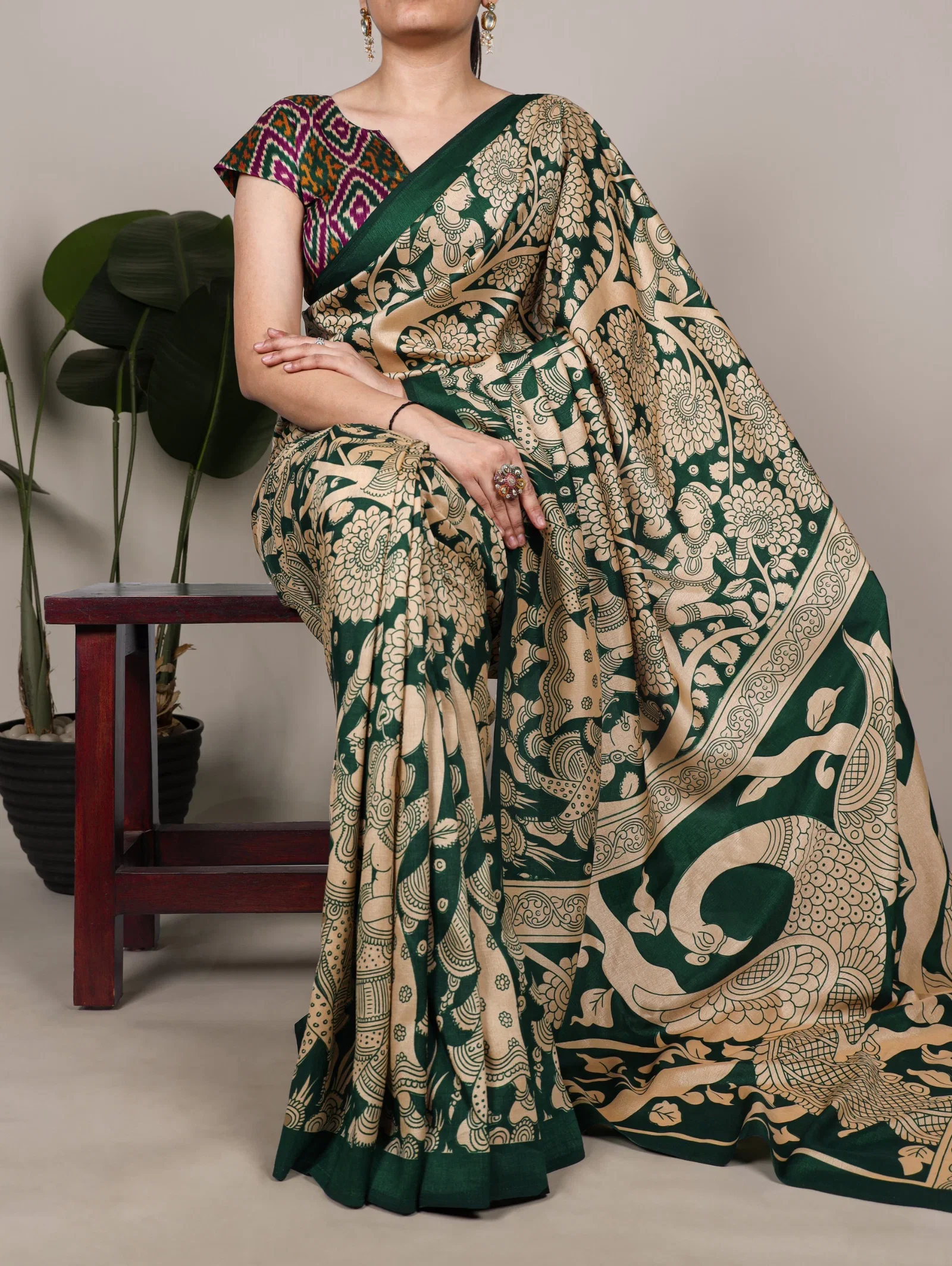 Lekha YF 7301 Tasar Silk Kalamkari Printed Saree Collection