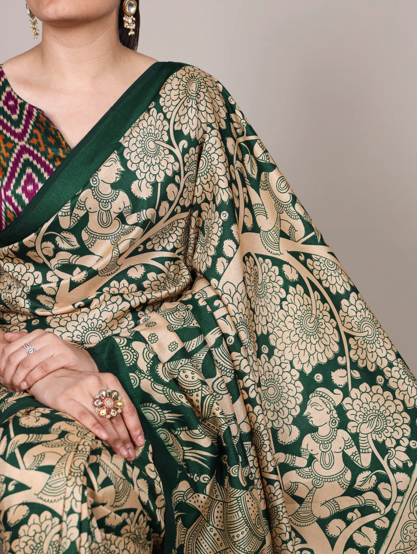 Lekha YF 7301 Tasar Silk Kalamkari Printed Saree Collection