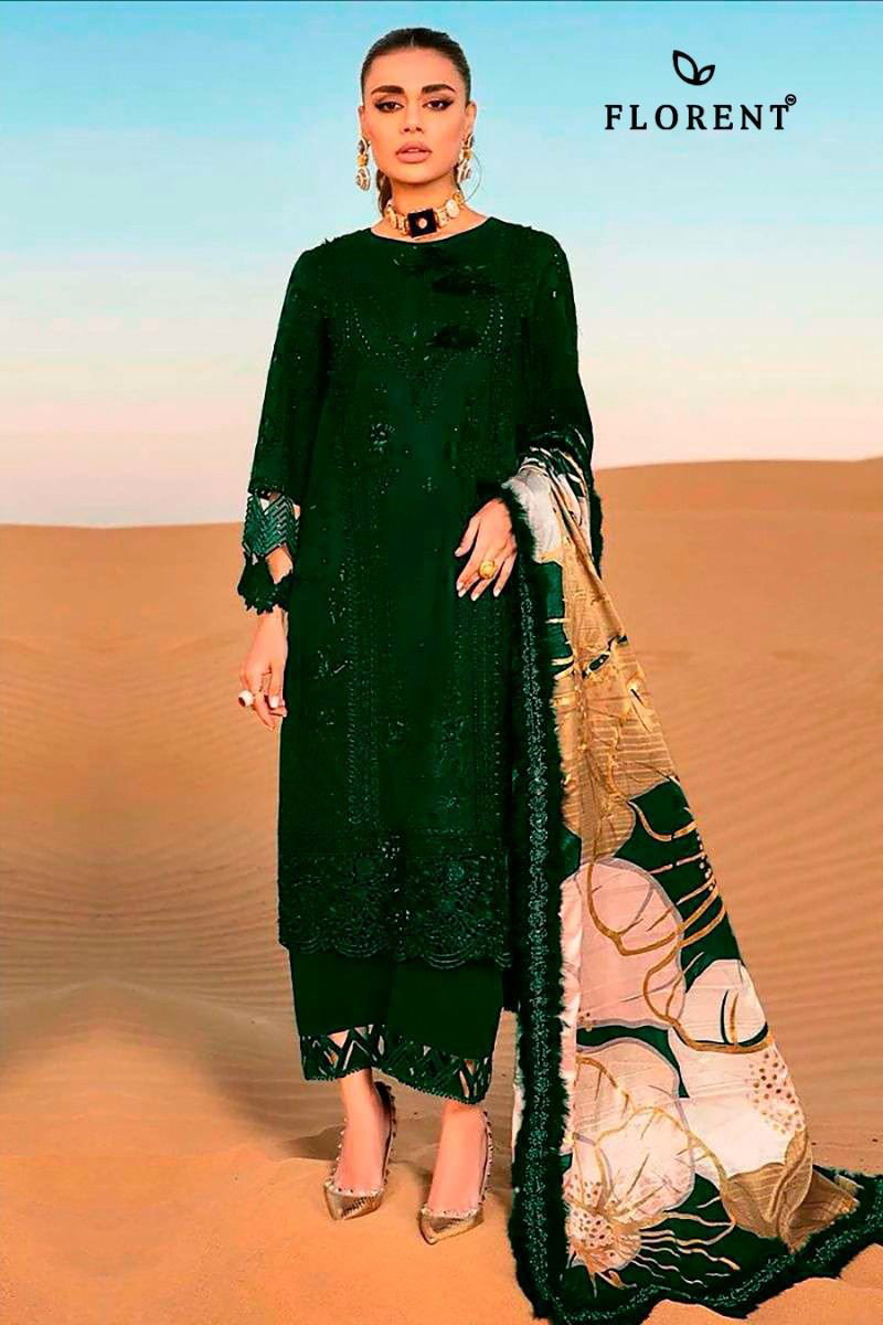 Florent 1082 A To D Rayon Cotton With Embroidered Salwar Kameez
