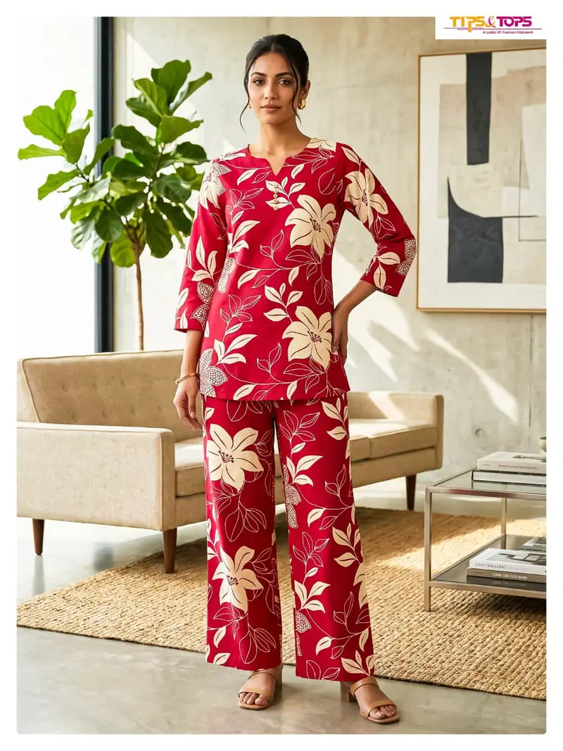 Tips And Tops Fashion Beats Vol 16 Rayon Printed Kurti With Bottom