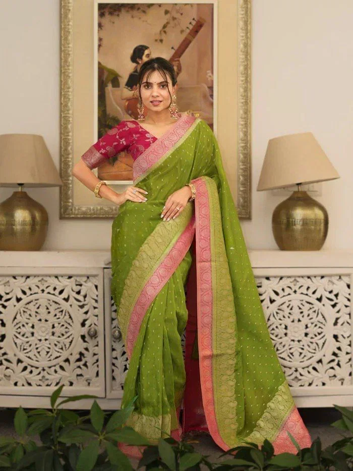 Soft Silk 6093 Lichi Silk Jacquard Work Saree Collection