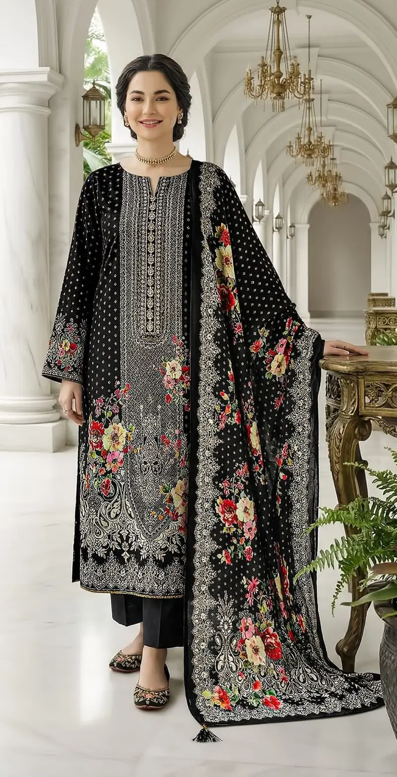 Shree Kt 348 Viscose Muslin Embroidered Salwar Kameez