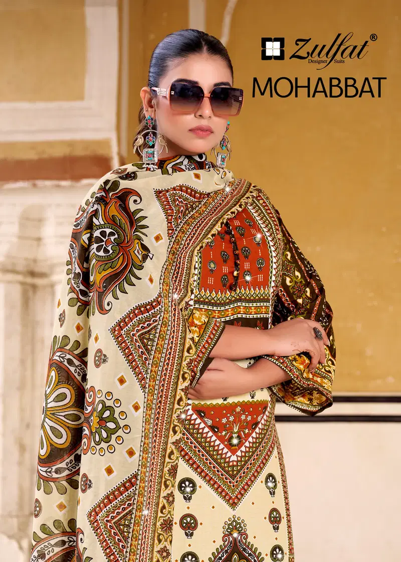 Zulfat Mohabbat Rayon Hand Worked Designer Dress Material