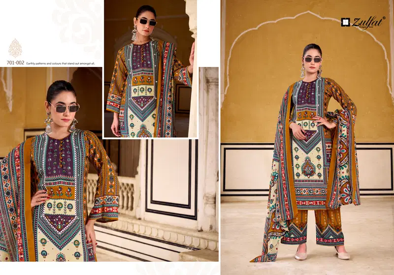 Zulfat Mohabbat Rayon Hand Worked Designer Dress Material