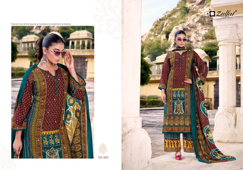 Zulfat Mohabbat Rayon Hand Worked Designer Dress Material