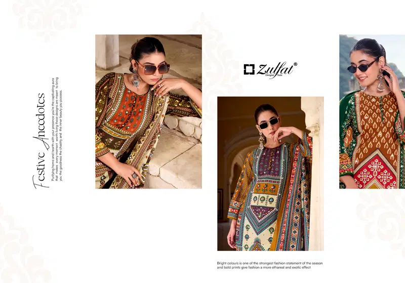 Zulfat Mohabbat Rayon Hand Worked Designer Dress Material