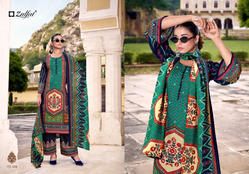 Zulfat Mohabbat Rayon Hand Worked Designer Dress Material