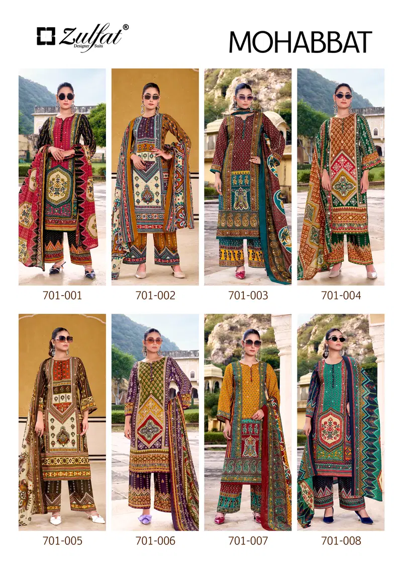 Zulfat Mohabbat Rayon Hand Worked Designer Dress Material