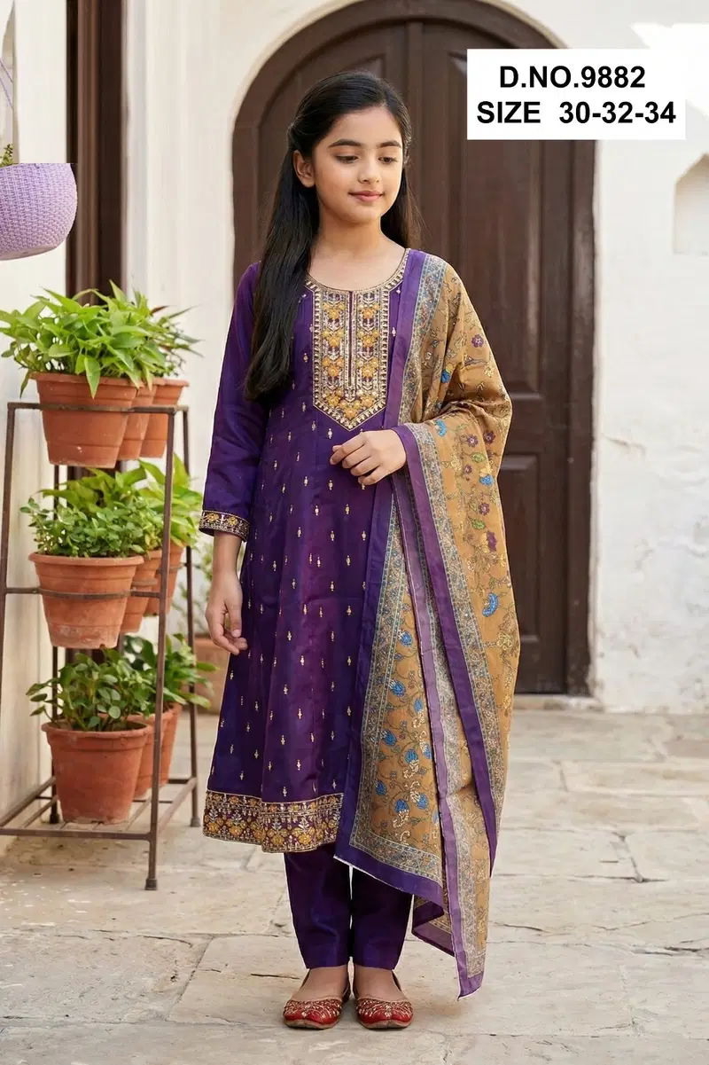 Tiyara 9882 Roman Glass Kurti And Pant Dupatta Collection