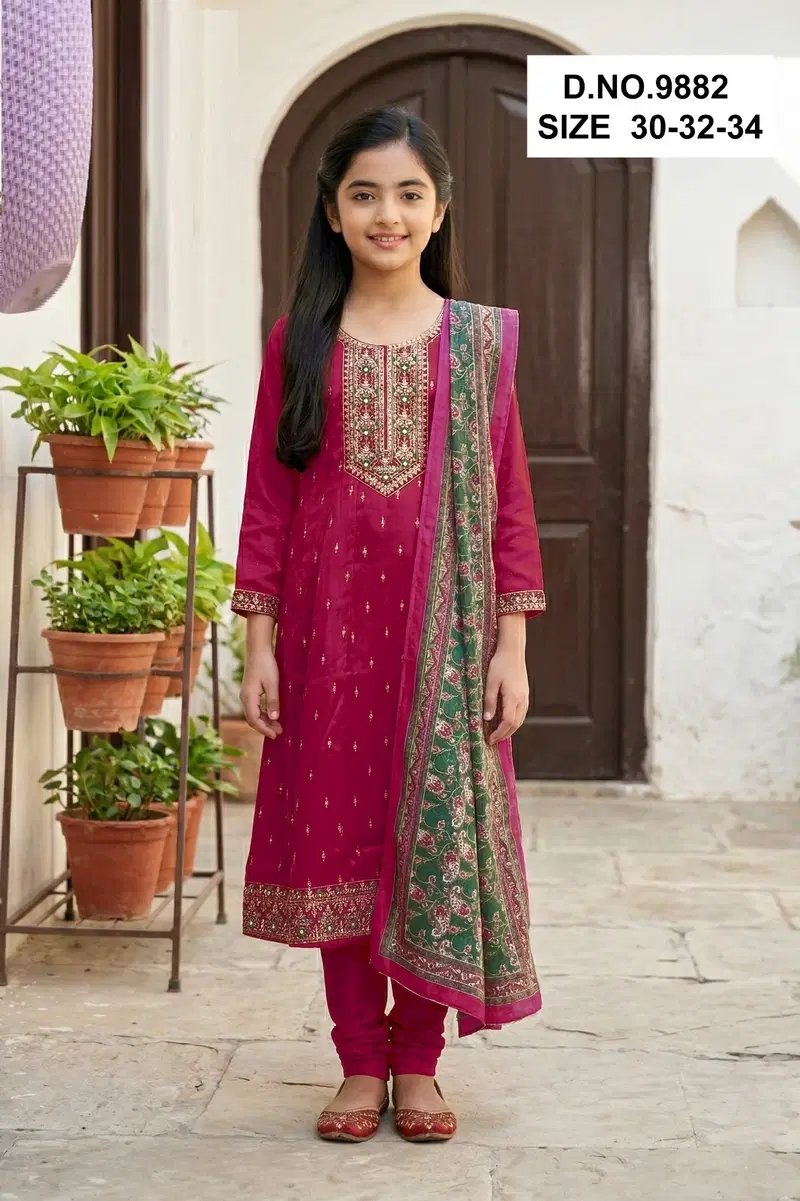 Tiyara 9882 Roman Glass Kurti And Pant Dupatta Collection