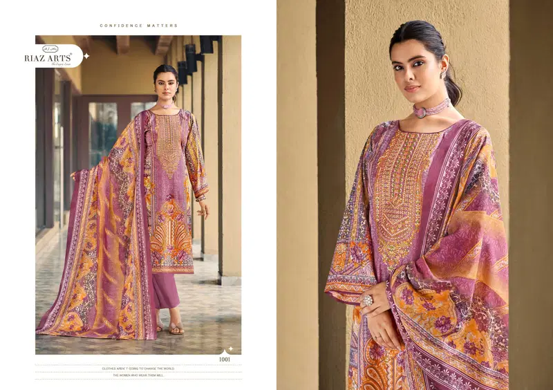 Riaz Arts Musafir Vol 34 Cotton Cambric Lawn Printed Dress Material