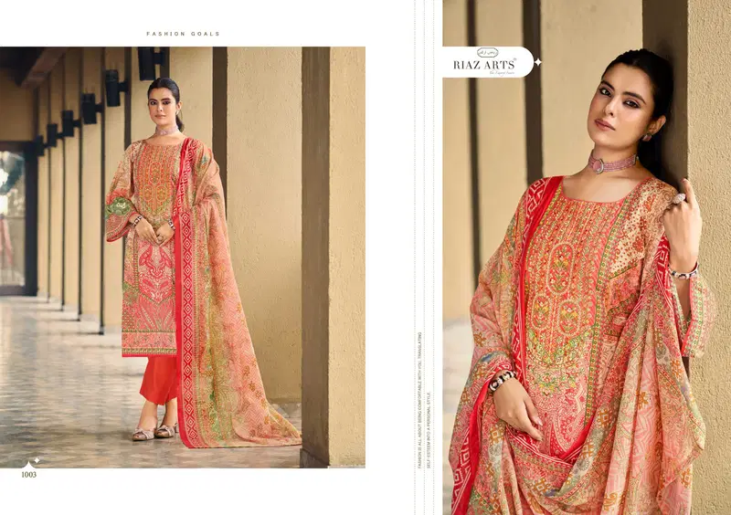 Riaz Arts Musafir Vol 34 Cotton Cambric Lawn Printed Dress Material
