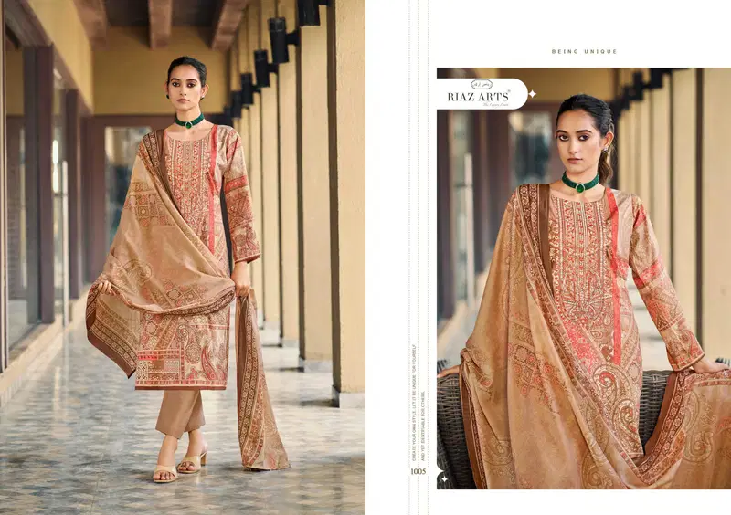 Riaz Arts Musafir Vol 34 Cotton Cambric Lawn Printed Dress Material