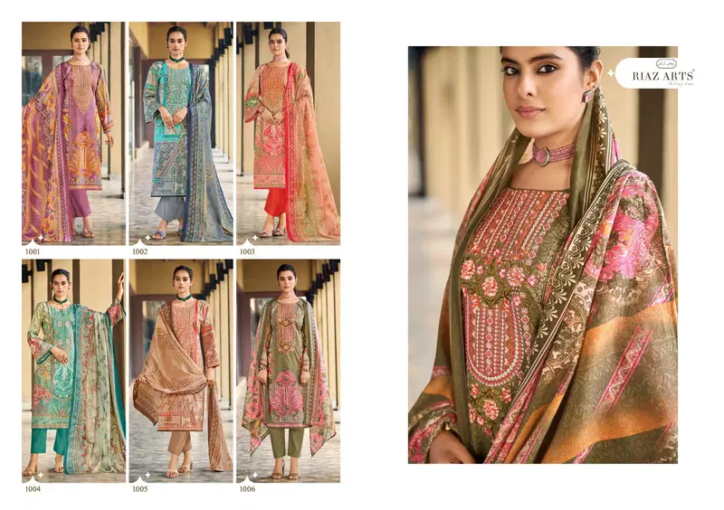 Riaz Arts Musafir Vol 34 Cotton Cambric Lawn Printed Dress Material