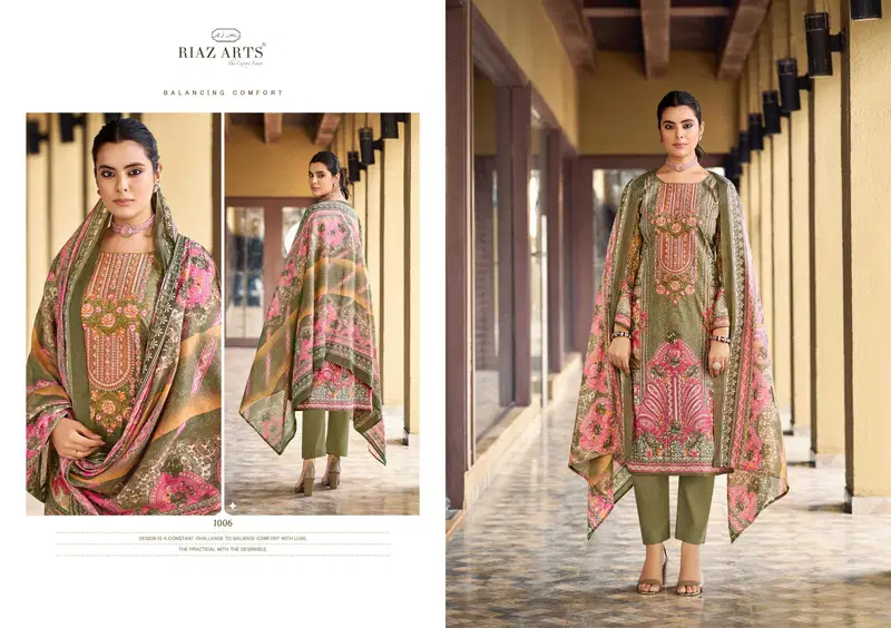 Riaz Arts Musafir Vol 34 Cotton Cambric Lawn Printed Dress Material