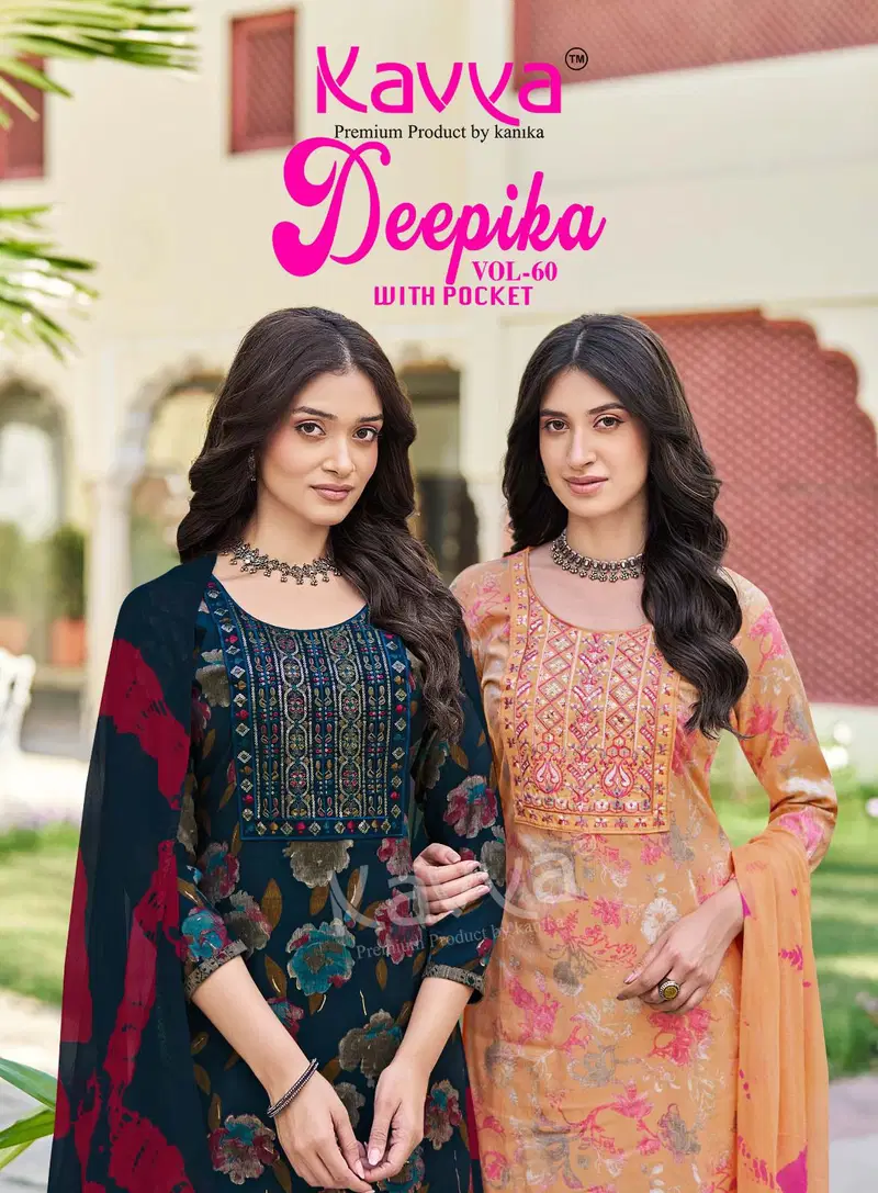 Kavya Deepika Vol 60 Capsule Embroidered Kurti With Bottom Dupatta