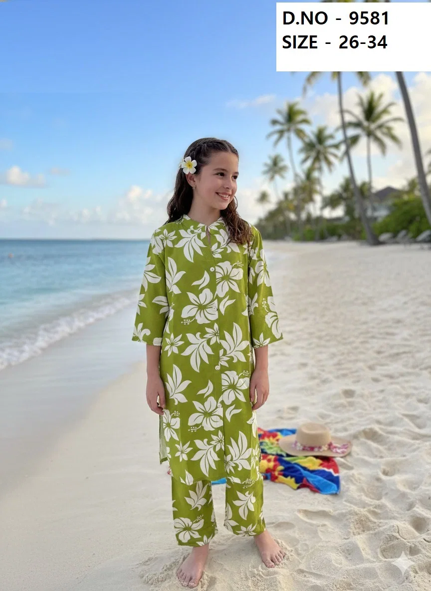 Summer 9580 To 9581 Rayon Kids Wear Co Ord Set Collection
