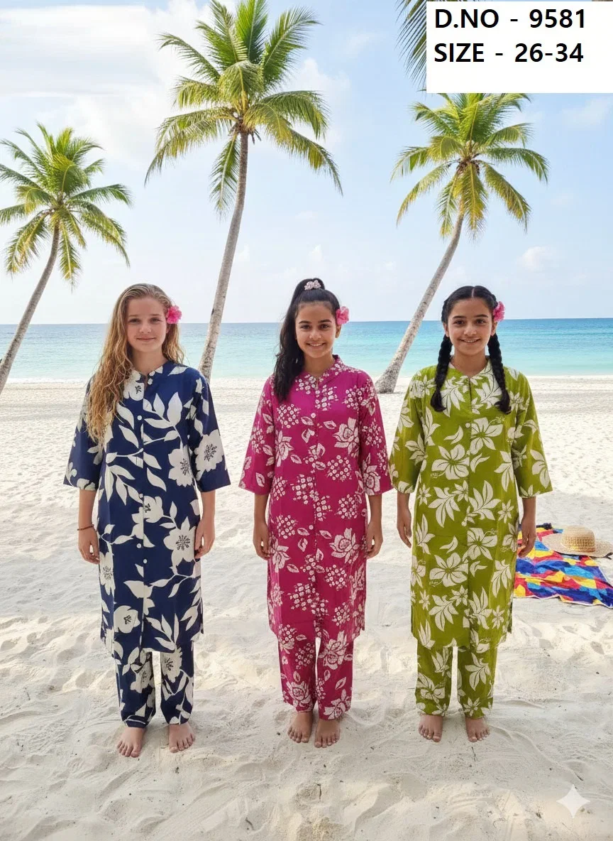 Summer 9580 To 9581 Rayon Kids Wear Co Ord Set Collection