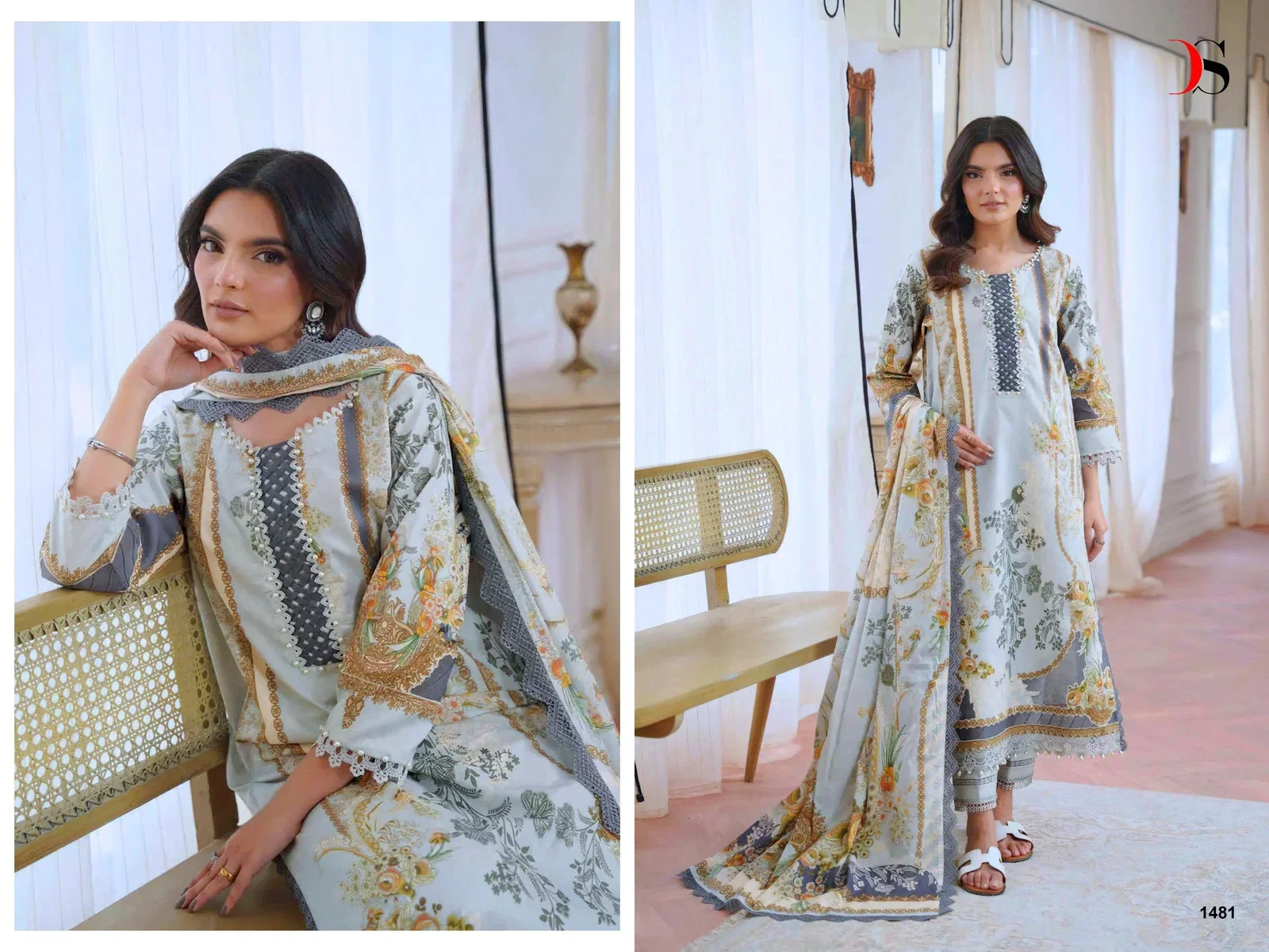 Deepsy Jade Jal Insert Nx Cotton Dupatta Cotton Pakistani Salwar Kameez