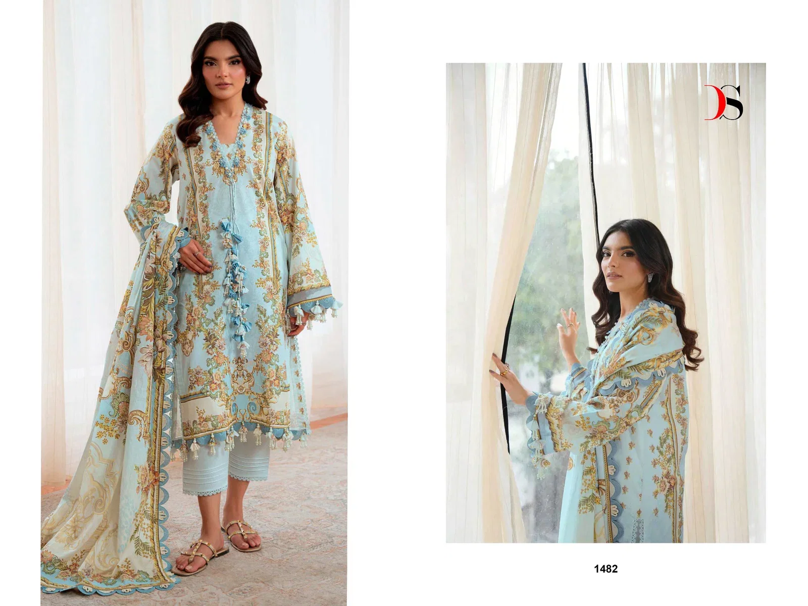 Deepsy Jade Jal Insert Nx Cotton Dupatta Cotton Pakistani Salwar Kameez