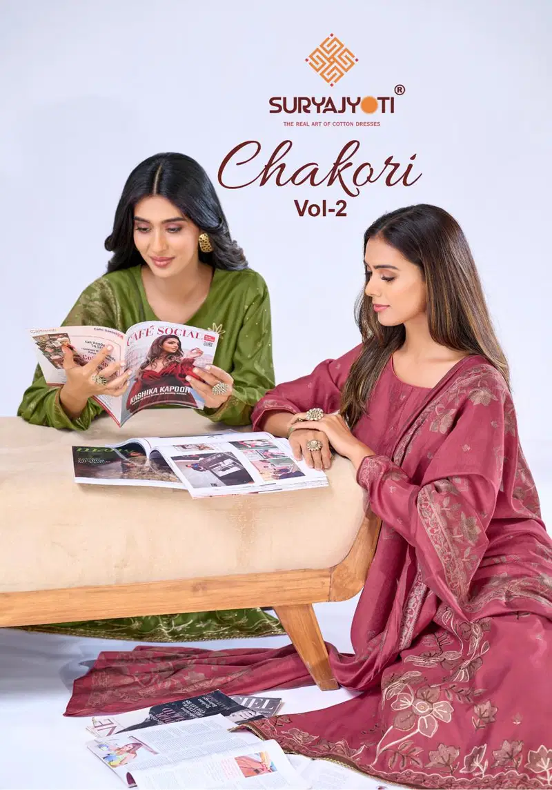 Suryajyoti Chakori Vol 2 Viscose Foil Printed Dress Material Collection
