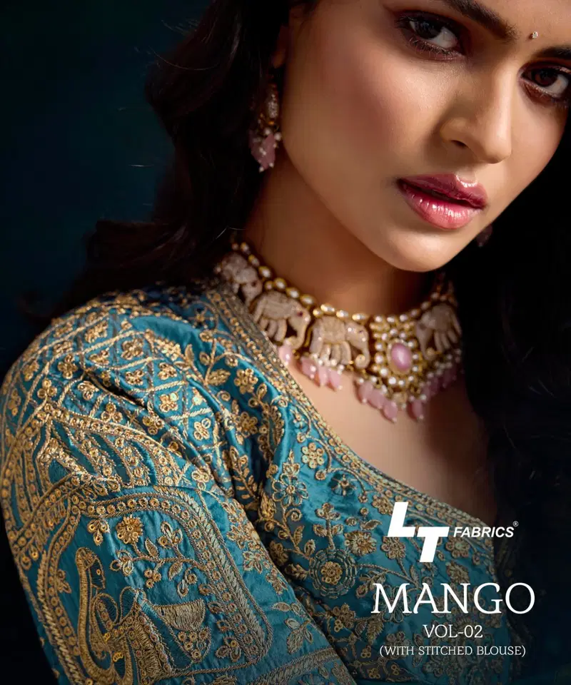 Lt Mango Vol 2 Top Dyed Weaving With Embroidered Saree Collection