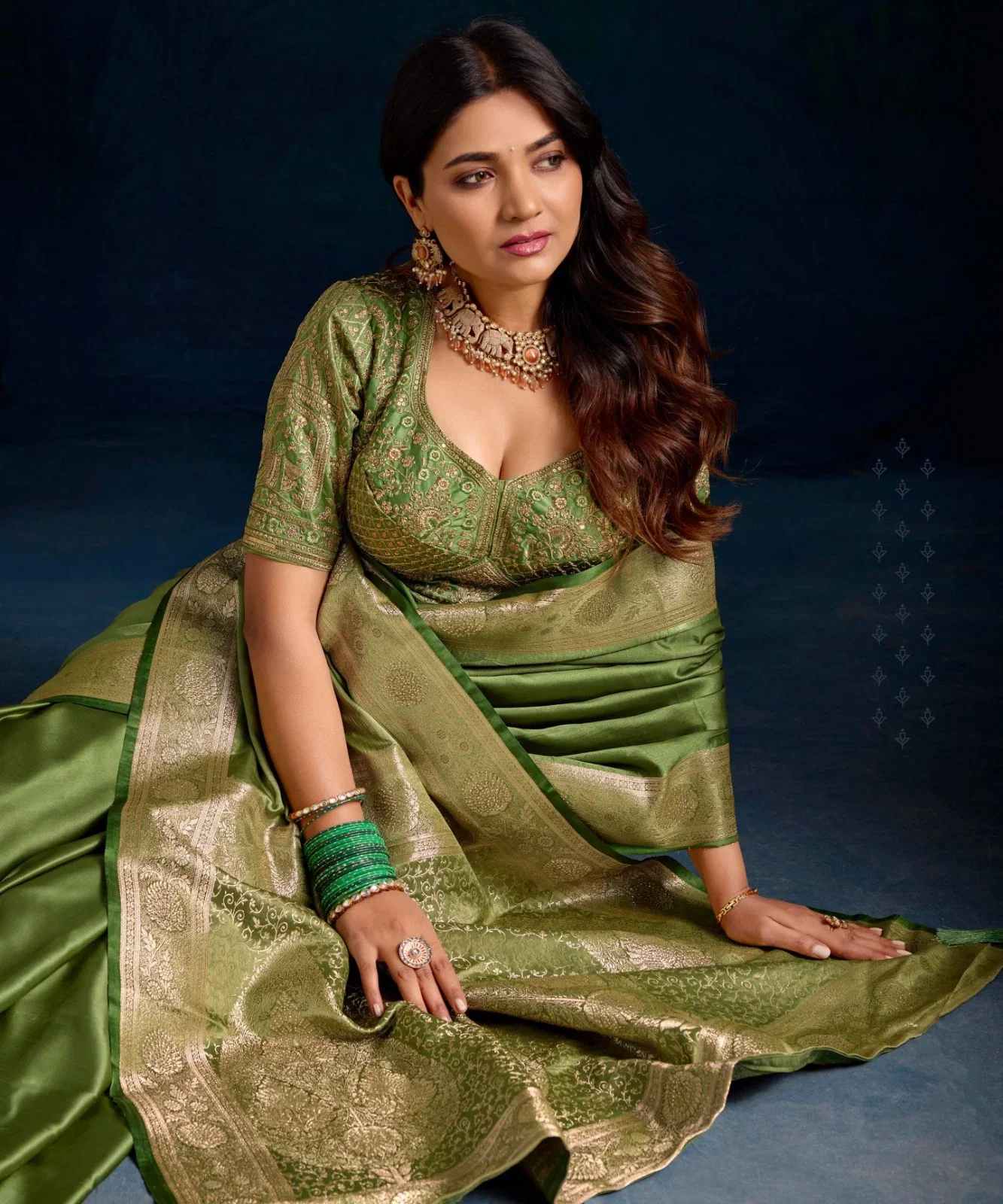Lt Mango Vol 2 Top Dyed Weaving With Embroidered Saree Collection