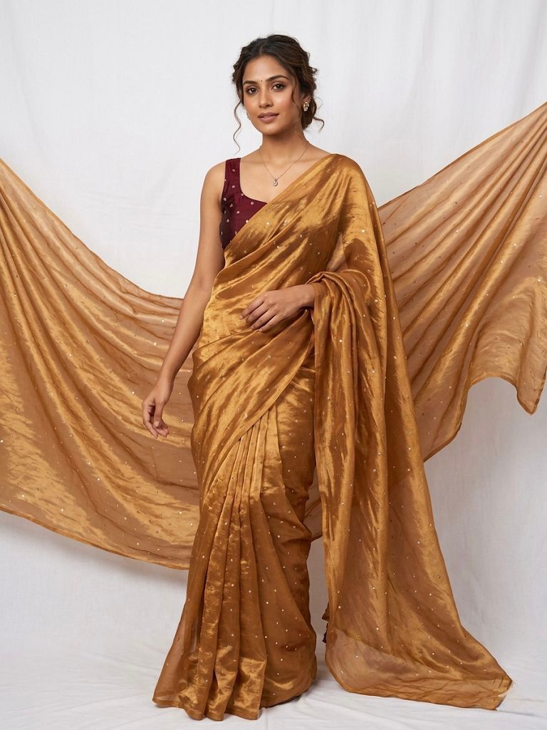 NCO 154 Space Silk Sequins Butties All Over Saree