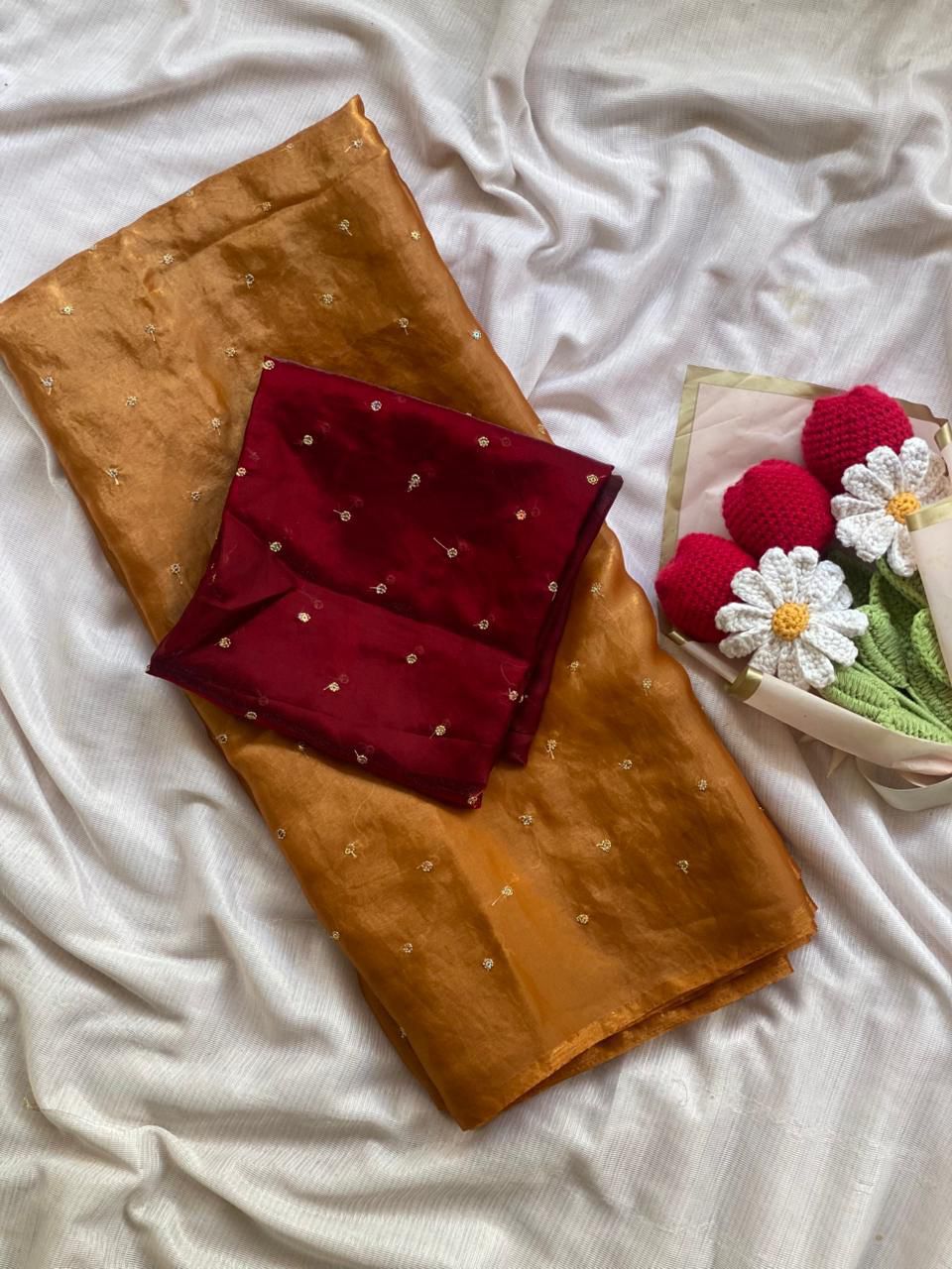 NCO 154 Space Silk Sequins Butties All Over Saree