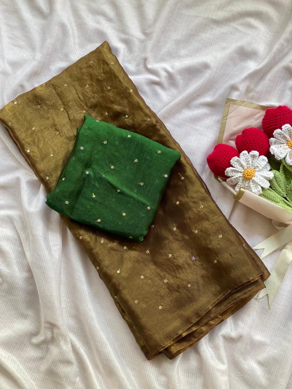 NCO 154 Space Silk Sequins Butties All Over Saree