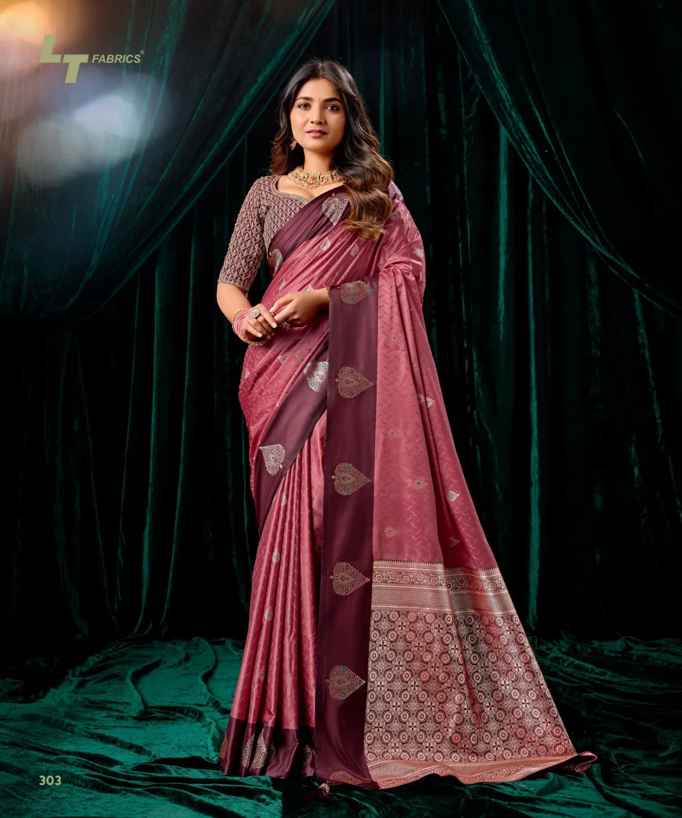 Lt Mango Vol 3 Top Dyed Weaving With Embroidered Saree Collection