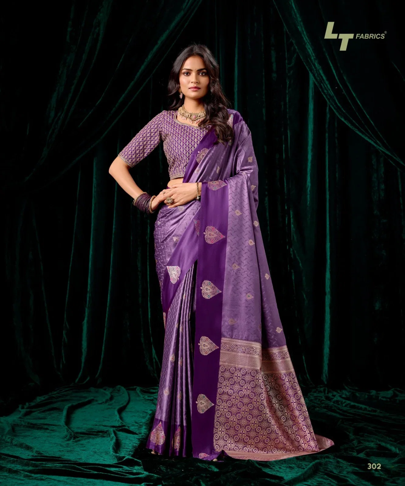 Lt Mango Vol 3 Top Dyed Weaving With Embroidered Saree Collection