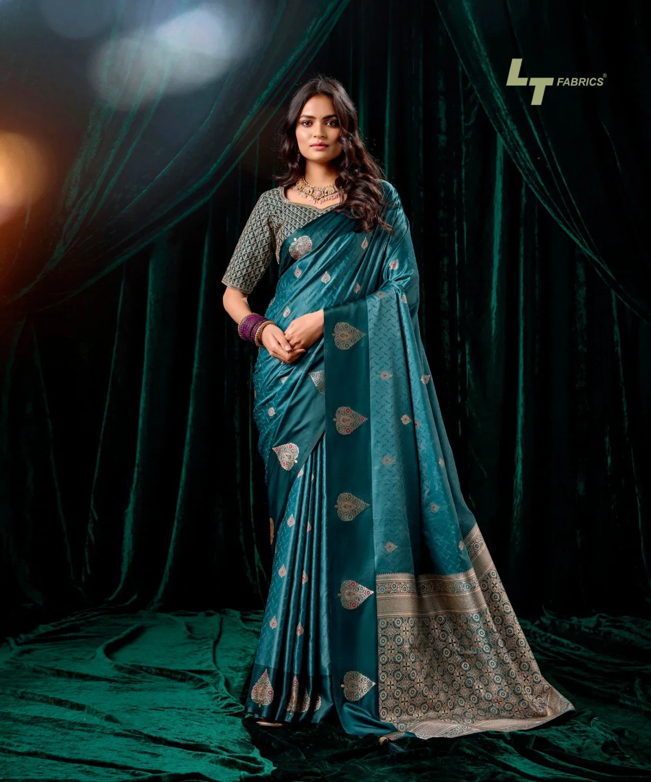 Lt Mango Vol 3 Top Dyed Weaving With Embroidered Saree Collection