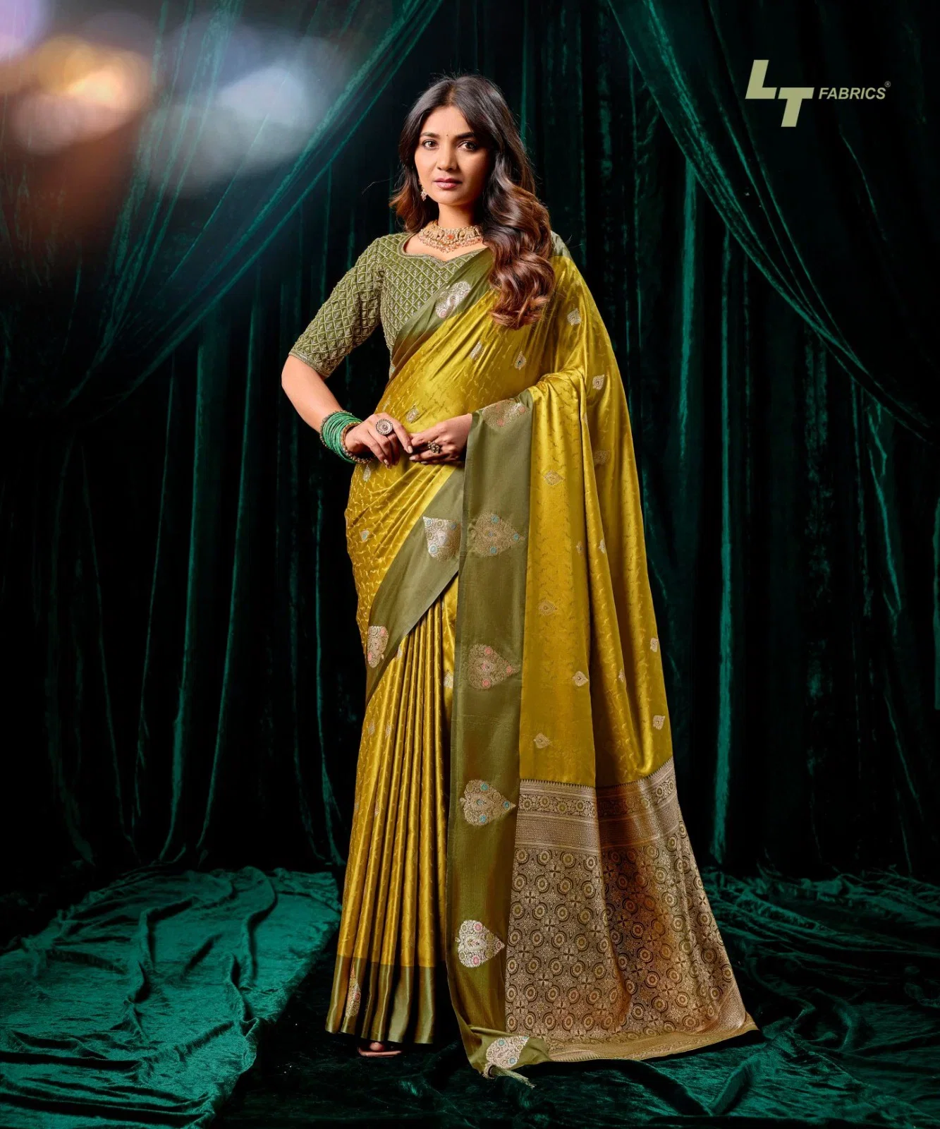 Lt Mango Vol 3 Top Dyed Weaving With Embroidered Saree Collection