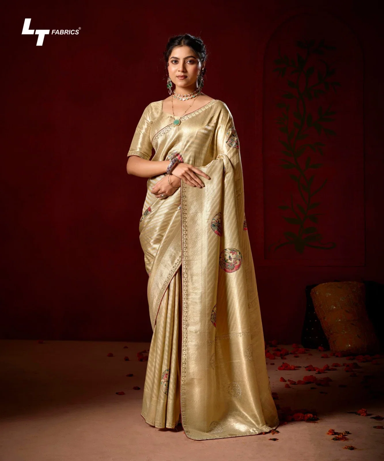Lt Mango Vol 4 Top Dyed Weaving With Embroidered Saree Collection