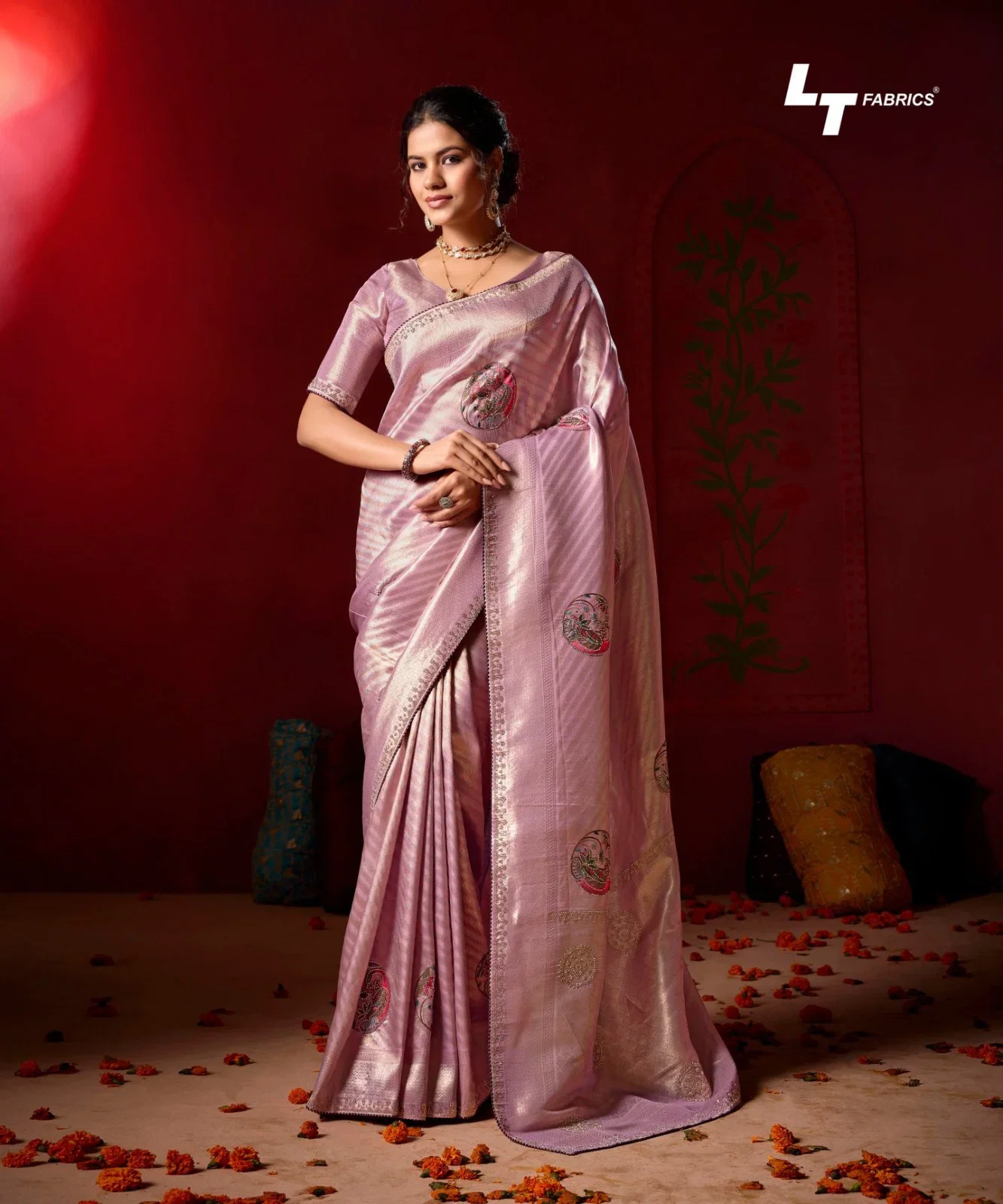 Lt Mango Vol 4 Top Dyed Weaving With Embroidered Saree Collection