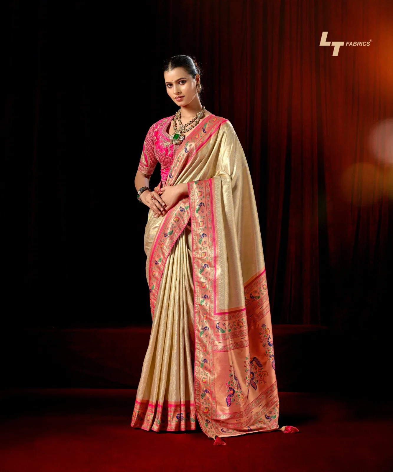 Lt Mango Vol 5 Top Dyed Weaving With Embroidered Saree Collection