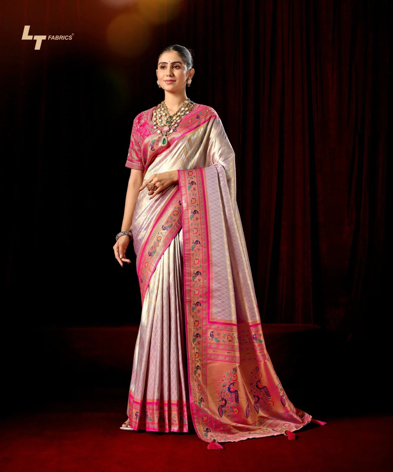 Lt Mango Vol 5 Top Dyed Weaving With Embroidered Saree Collection