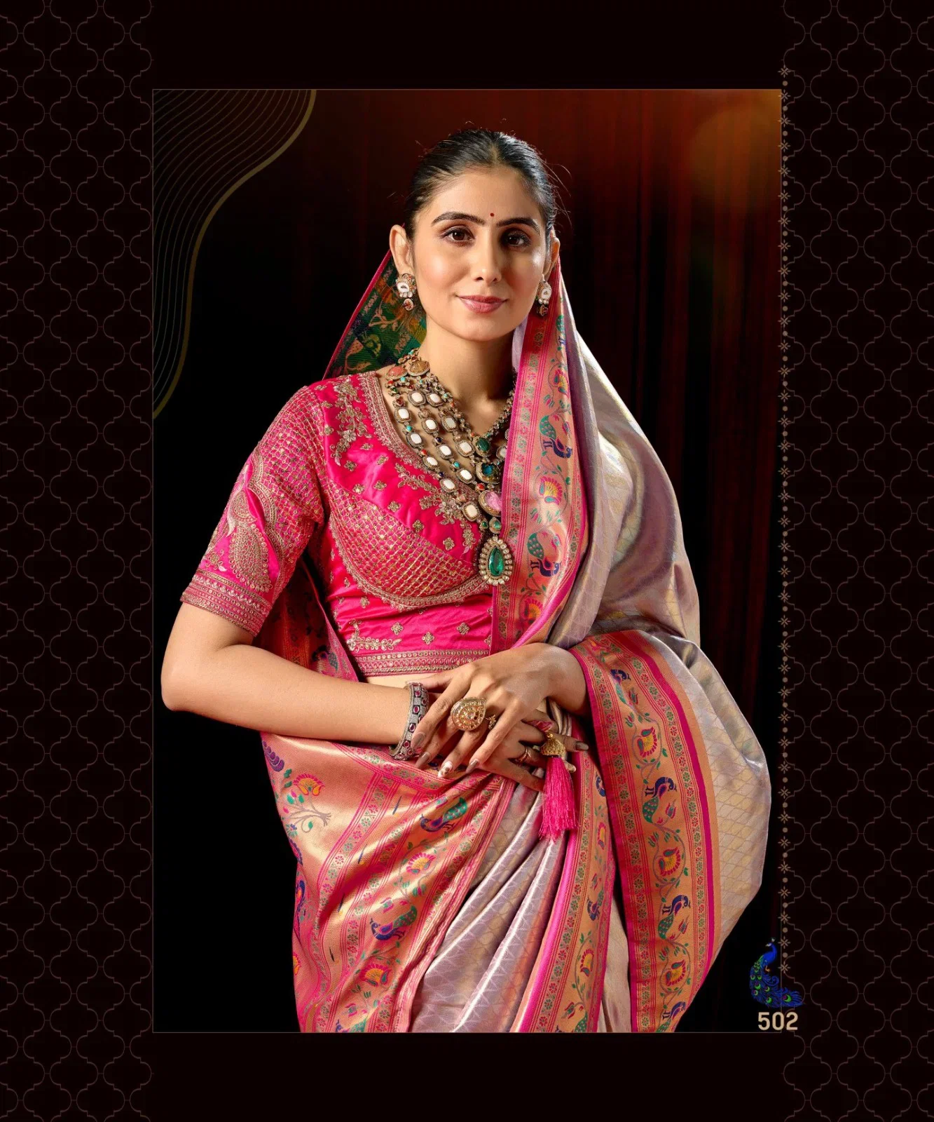 Lt Mango Vol 5 Top Dyed Weaving With Embroidered Saree Collection