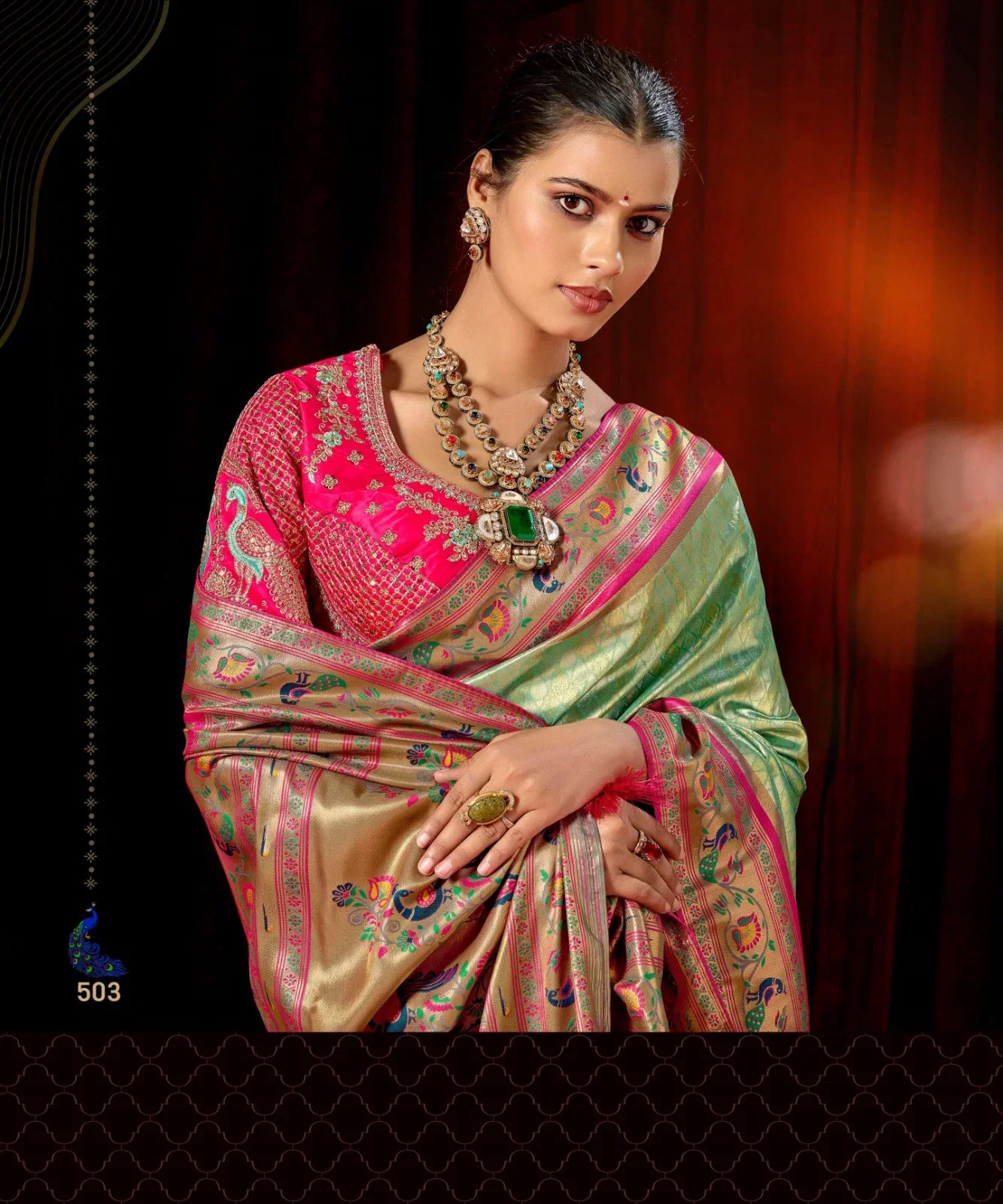 Lt Mango Vol 5 Top Dyed Weaving With Embroidered Saree Collection