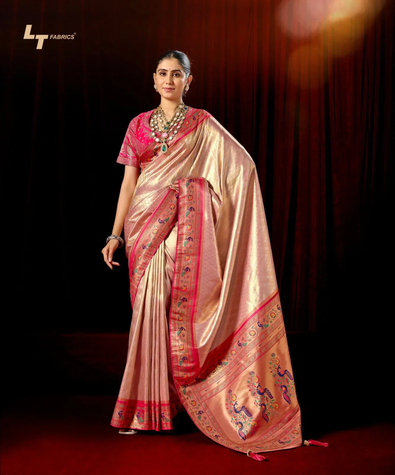 Lt Mango Vol 5 Top Dyed Weaving With Embroidered Saree Collection