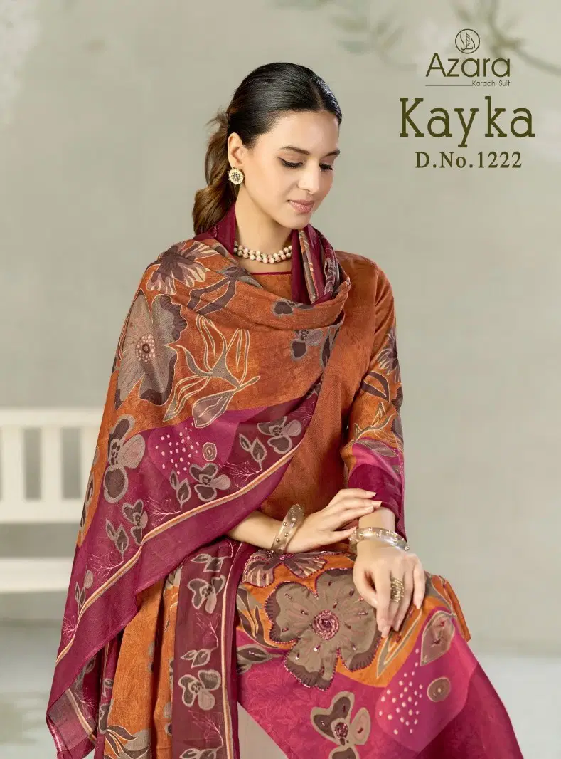 Radhika Azara Kayka 1222 A To D Jam Cotton Print Handwork Dress Material