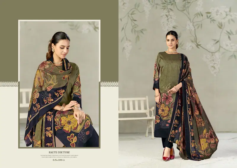 Radhika Azara Kayka 1222 A To D Jam Cotton Print Handwork Dress Material