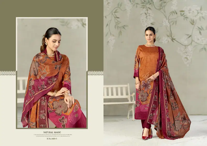 Radhika Azara Kayka 1222 A To D Jam Cotton Print Handwork Dress Material